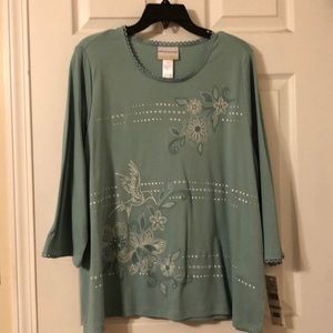 Alfred Dunner 1X top brand new, mint green